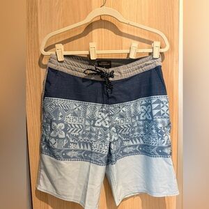 Quiksilver Waterman Collection Blue Tribal Board Shorts Surf Swim